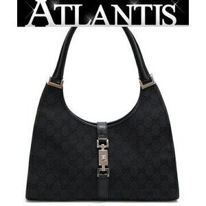 Gucci Jackie handbag GG black leather canvas